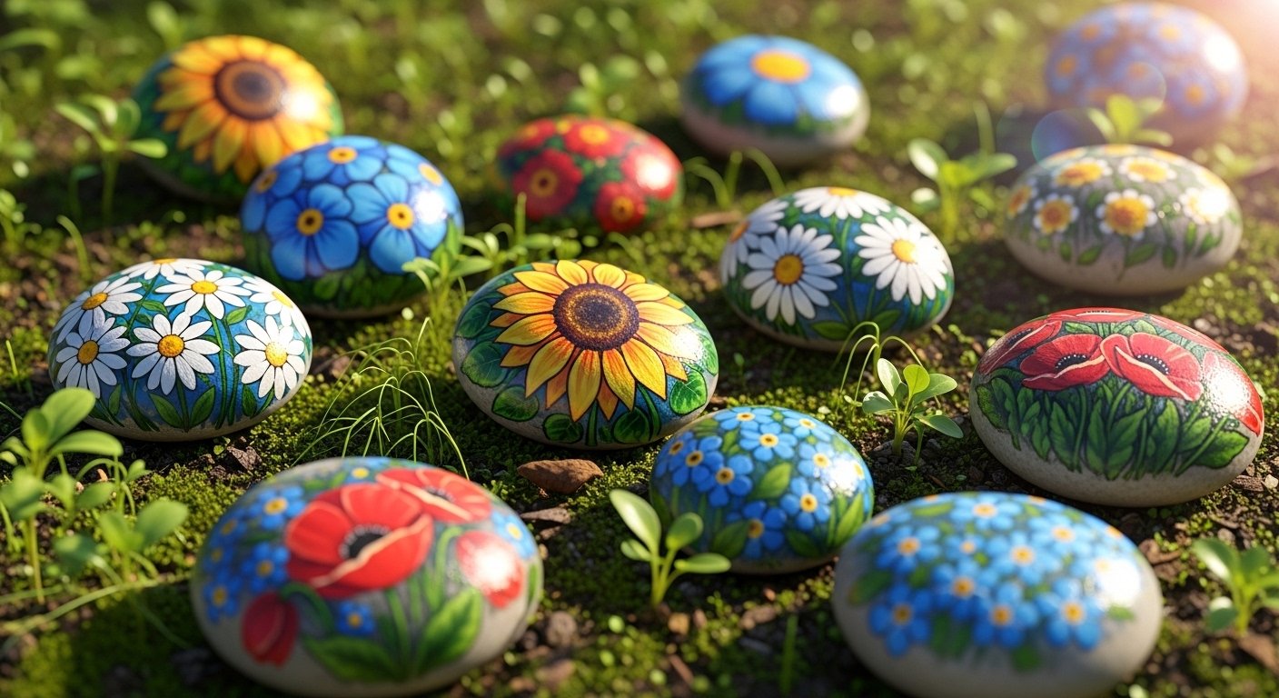 20 Easy Garden Rock Painting Flowers for Any Home
